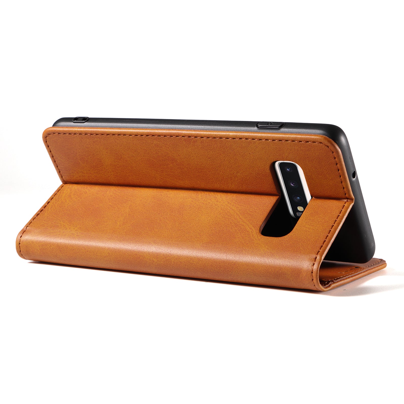 For Samsung Galaxy S10 Calf Texture Wallet Phone Cover Auto-absorbed Magnetic Leather Stand Phone Case For Samsung Galaxy S10 Calf Texture Wallet Phone Cover Auto-absorbed Magnetic Leather Stand Phone Case